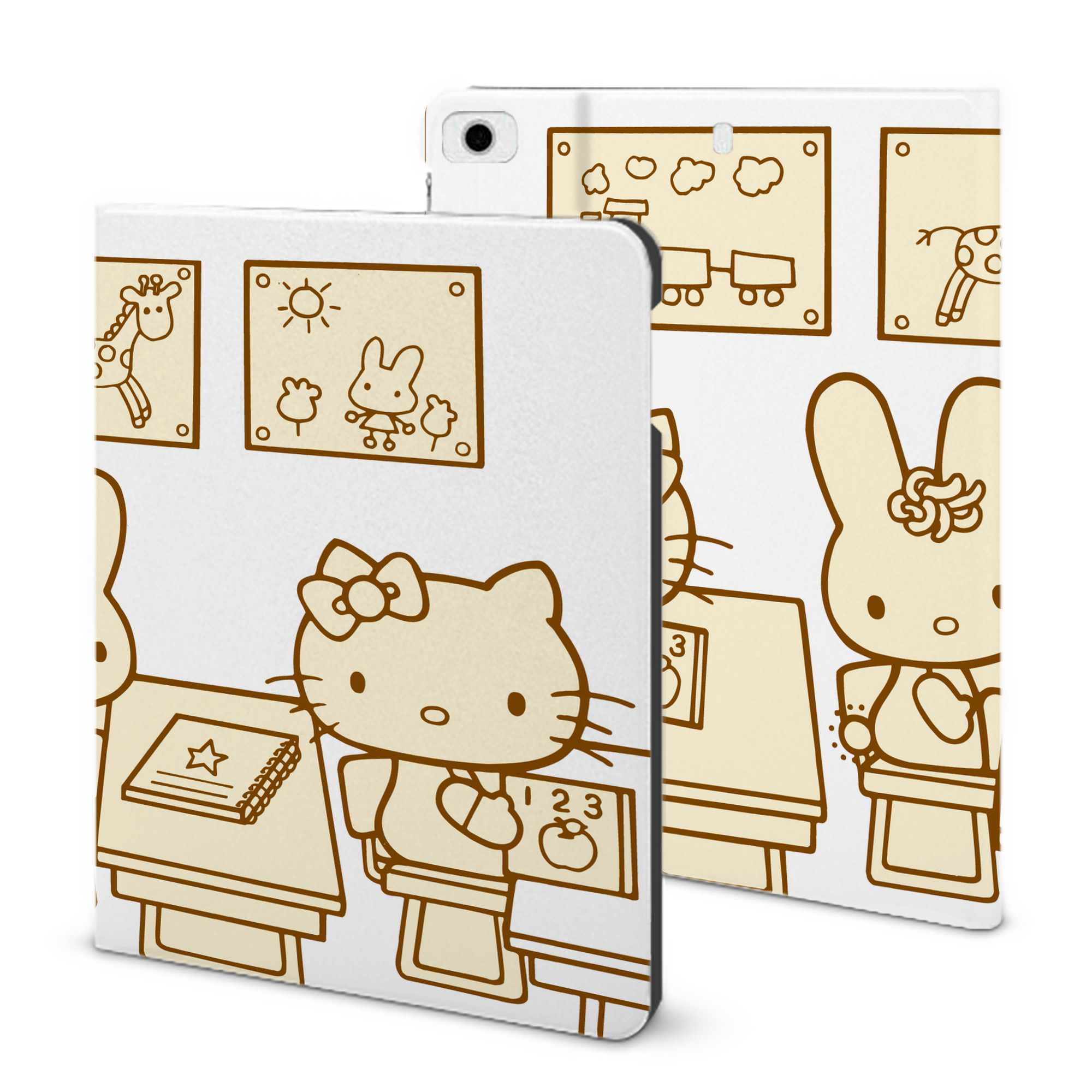 （画像用） Hello Kitty ハローキティ IPad ケース ブック型 PUレザー TPU 耐衝撃 軽量 薄型 ペン収納なし 全面保護 IPad 各モデル対応